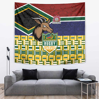 South Africa Rugby Tapestry Go Bokke-Amabokoboko Spirit - African Pride