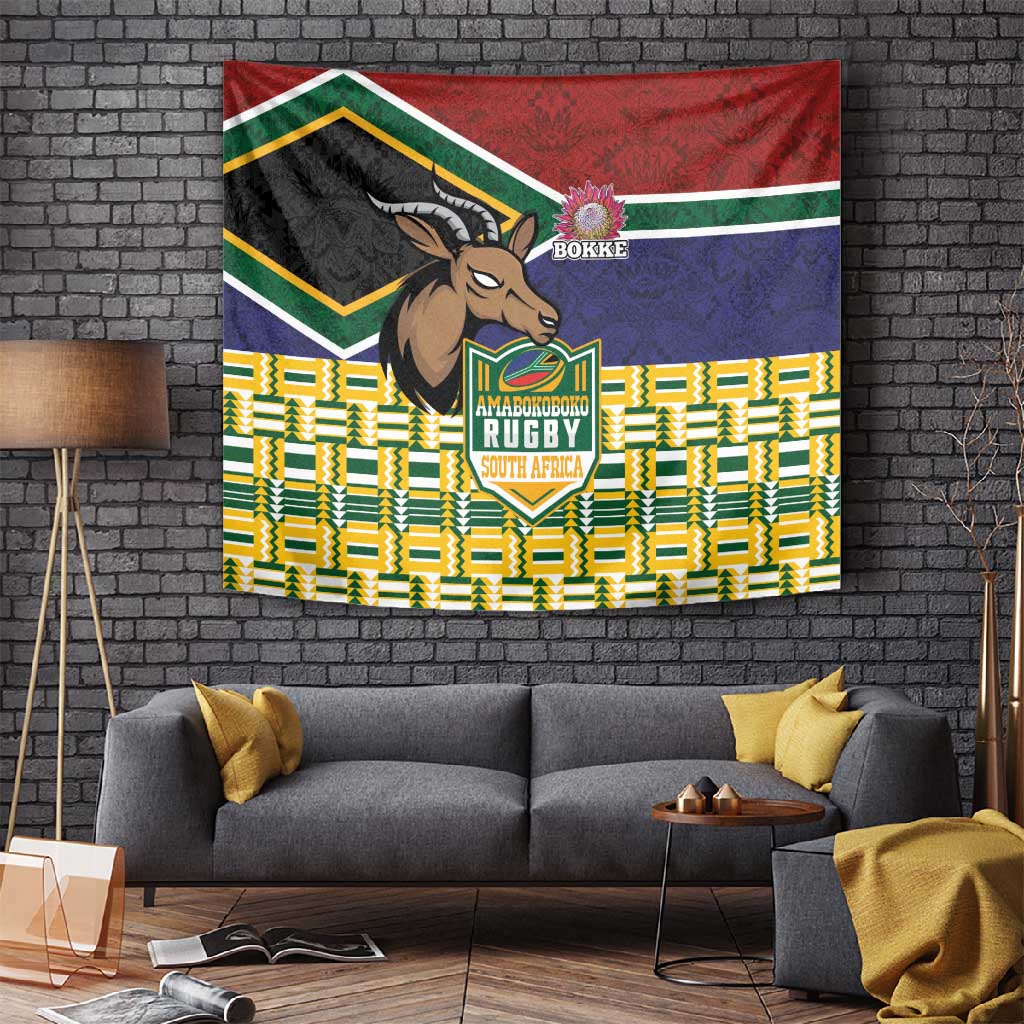 South Africa Rugby Tapestry Go Bokke-Amabokoboko Spirit - African Pride