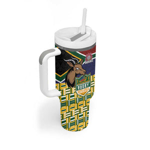 South Africa Rugby Tumbler With Handle Go Bokke-Amabokoboko Spirit - African Pride