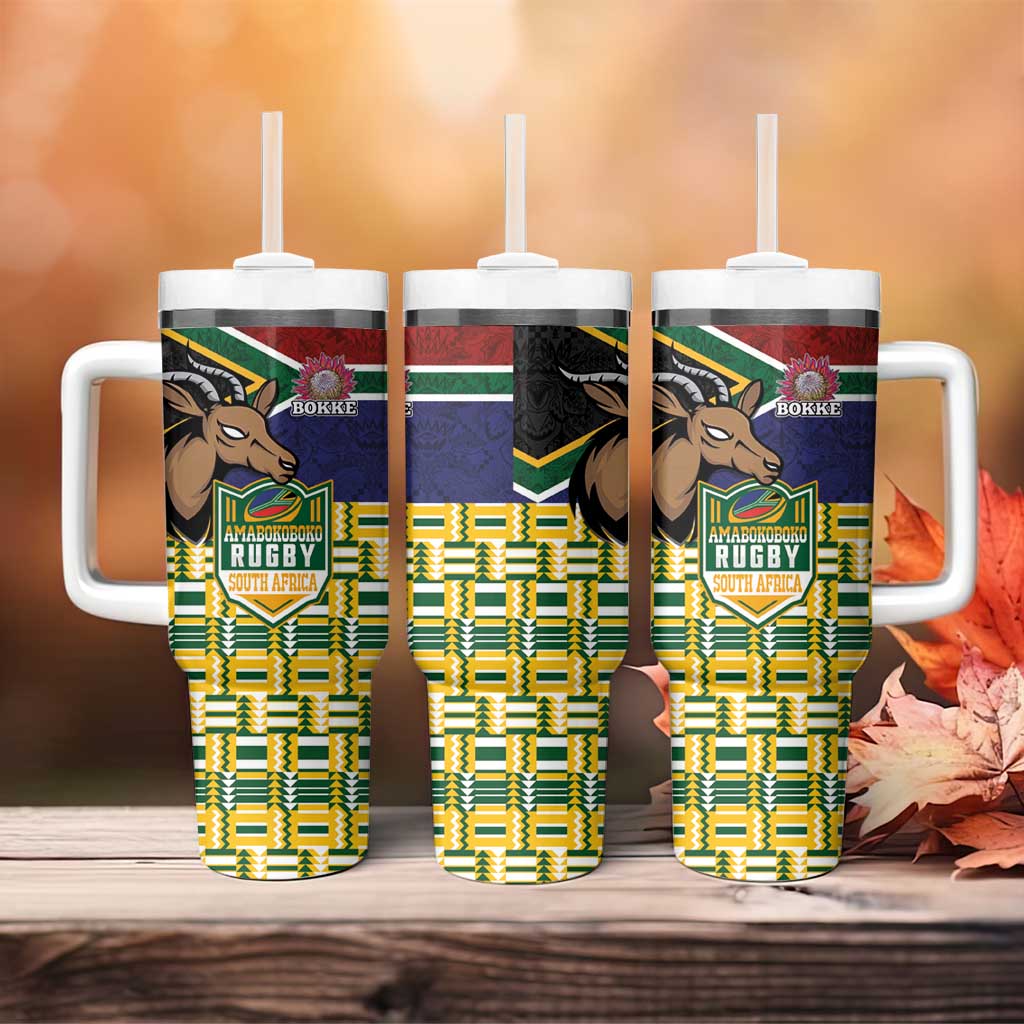 South Africa Rugby Tumbler With Handle Go Bokke-Amabokoboko Spirit - African Pride