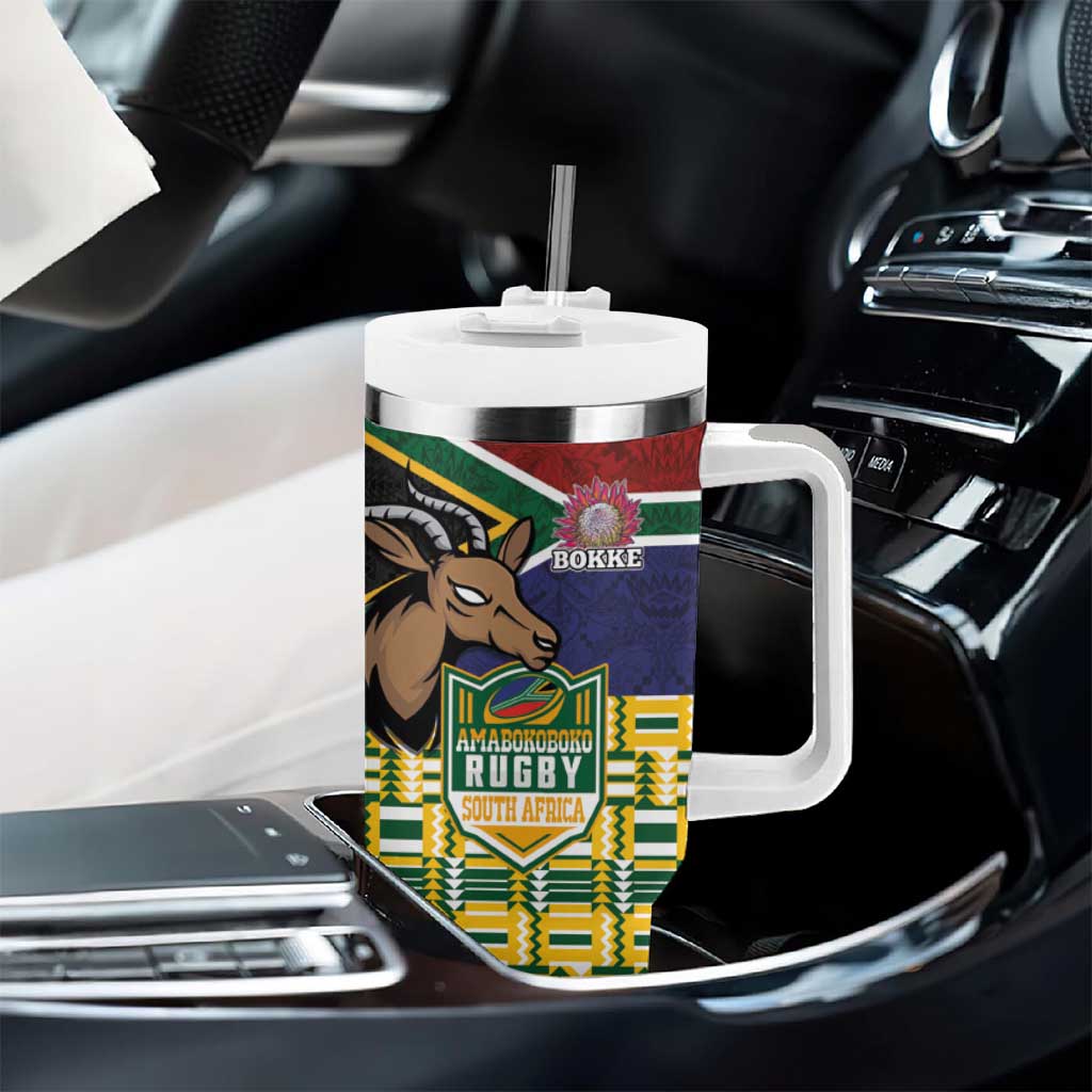 South Africa Rugby Tumbler With Handle Go Bokke-Amabokoboko Spirit - African Pride