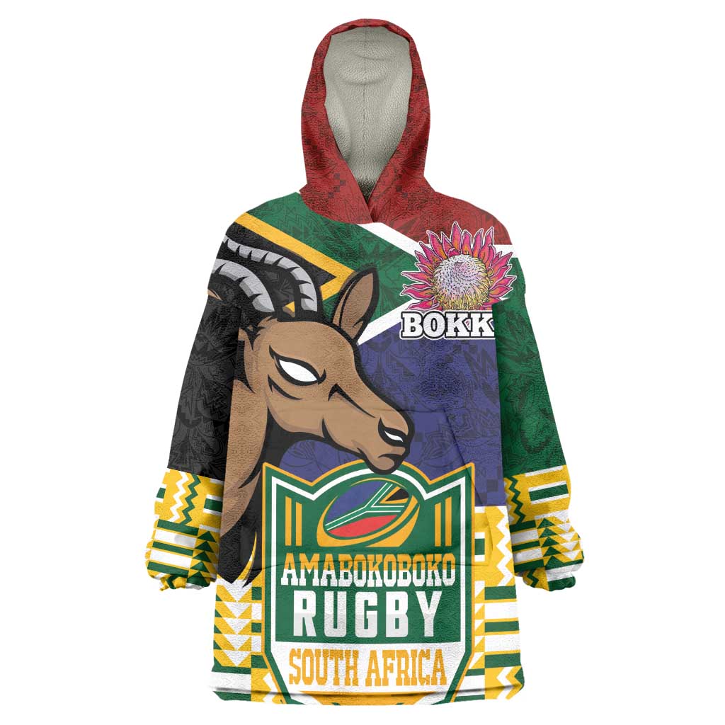 South Africa Rugby Wearable Blanket Hoodie Go Bokke-Amabokoboko Spirit - African Pride