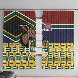 South Africa Rugby Window Curtain Go Bokke-Amabokoboko Spirit - African Pride