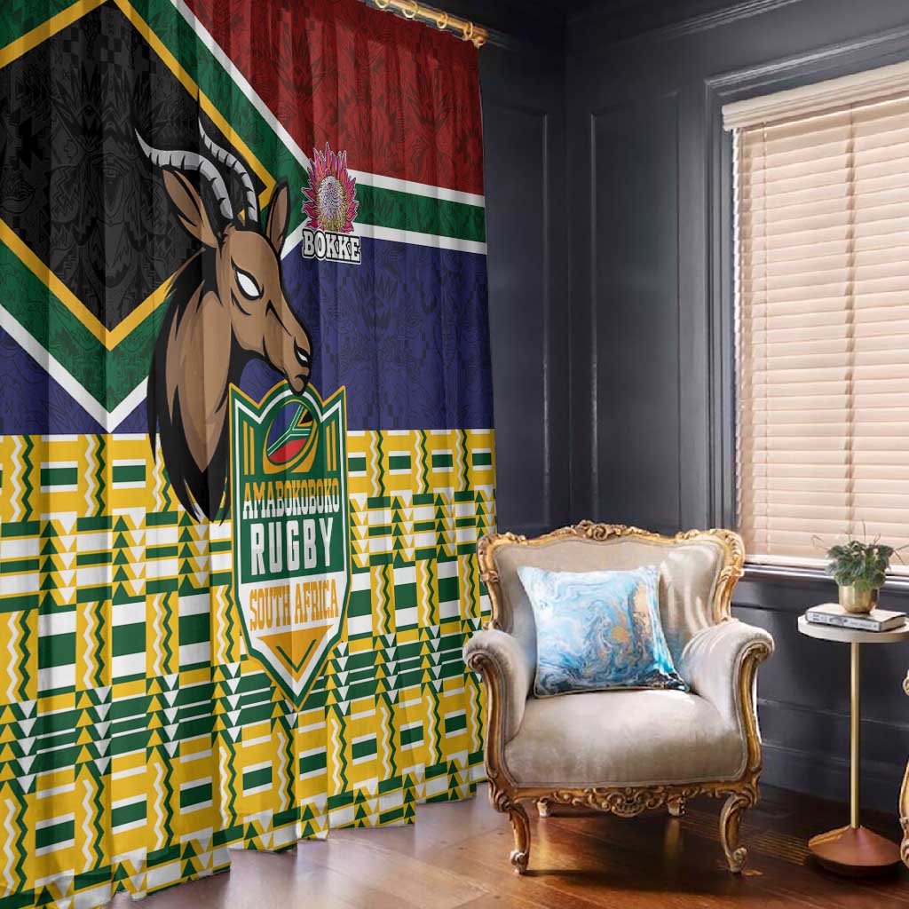 South Africa Rugby Window Curtain Go Bokke-Amabokoboko Spirit - African Pride