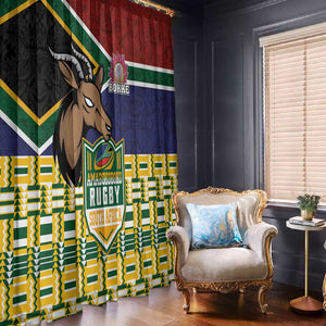 South Africa Rugby Window Curtain Go Bokke-Amabokoboko Spirit - African Pride