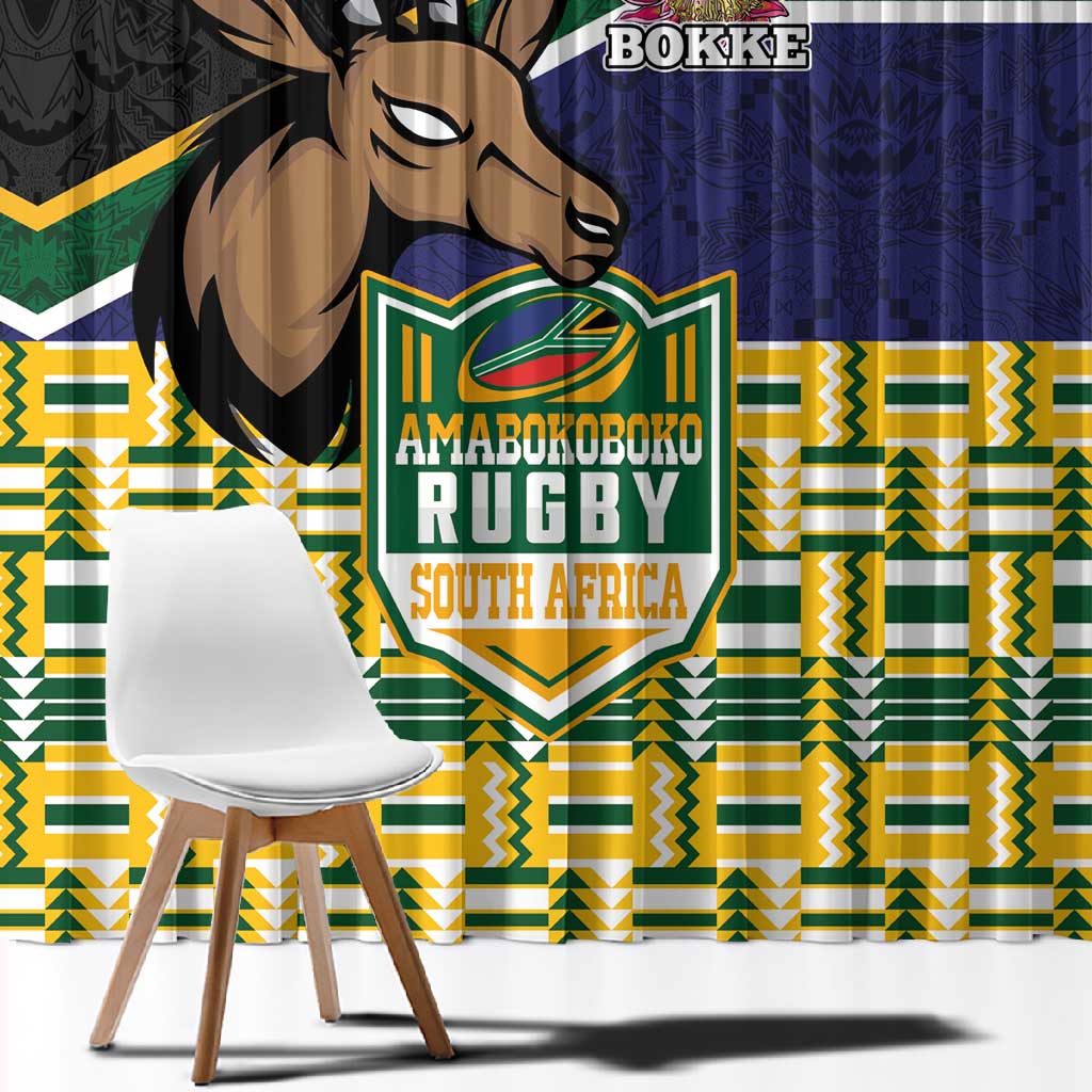 South Africa Rugby Window Curtain Go Bokke-Amabokoboko Spirit - African Pride