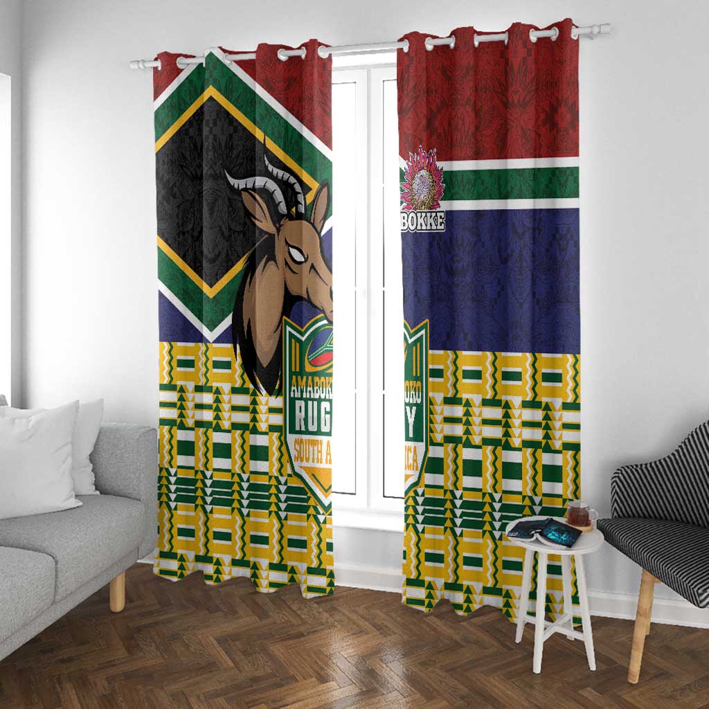 South Africa Rugby Window Curtain Go Bokke-Amabokoboko Spirit - African Pride