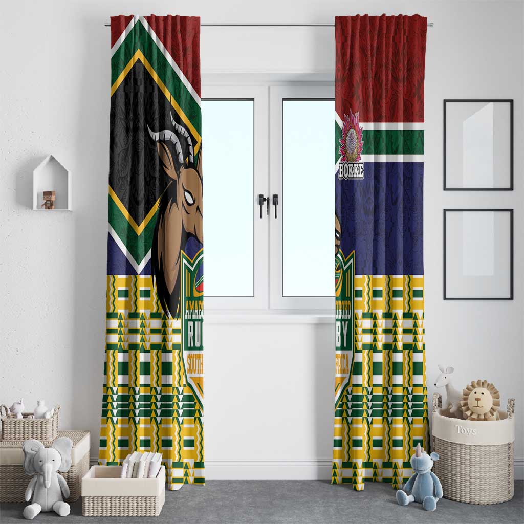 South Africa Rugby Window Curtain Go Bokke-Amabokoboko Spirit - African Pride