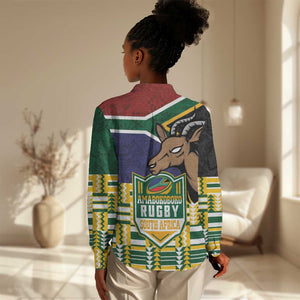South Africa Rugby Women Casual Shirt Go Bokke-Amabokoboko Spirit - African Pride