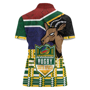 South Africa Rugby Women Polo Shirt Go Bokke-Amabokoboko Spirit - African Pride