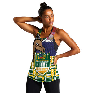 South Africa Rugby Women Racerback Tank Go Bokke-Amabokoboko Spirit - African Pride