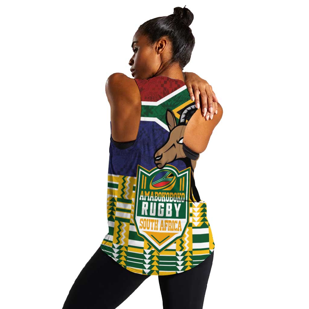 South Africa Rugby Women Racerback Tank Go Bokke-Amabokoboko Spirit - African Pride
