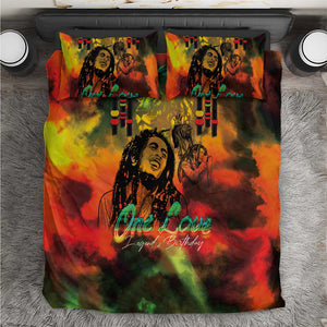 Afro-Jamaican Reggae Legend's Birthday Bedding Set One Love Jamaica