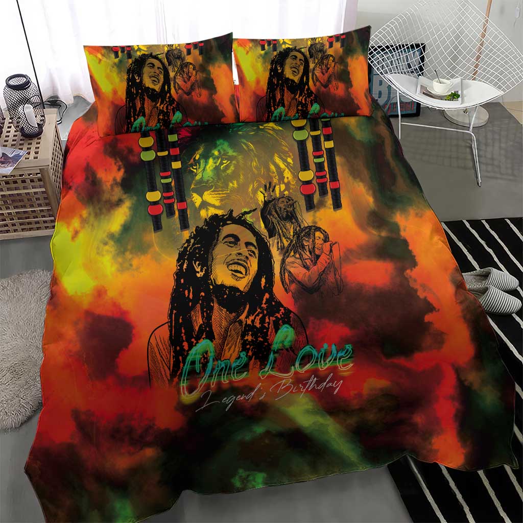 Afro-Jamaican Reggae Legend's Birthday Bedding Set One Love Jamaica