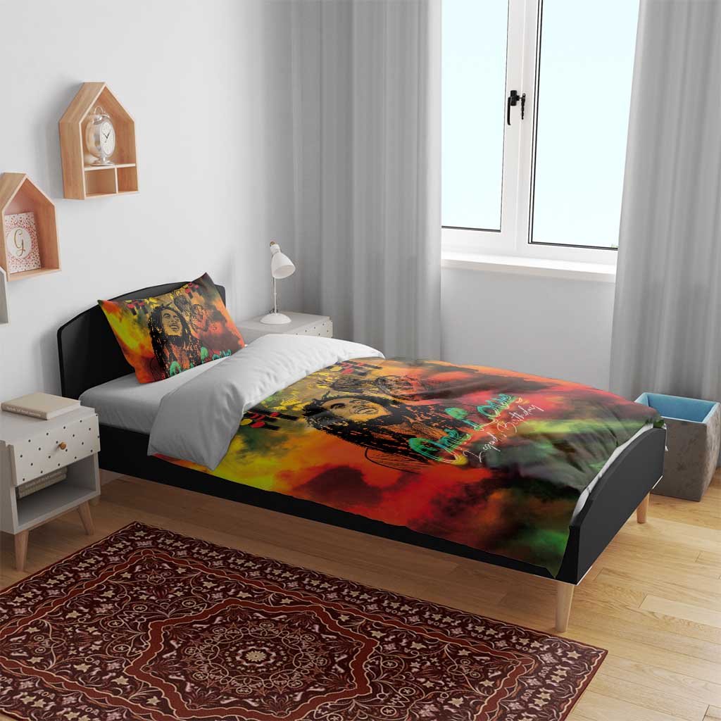 Afro-Jamaican Reggae Legend's Birthday Bedding Set One Love Jamaica