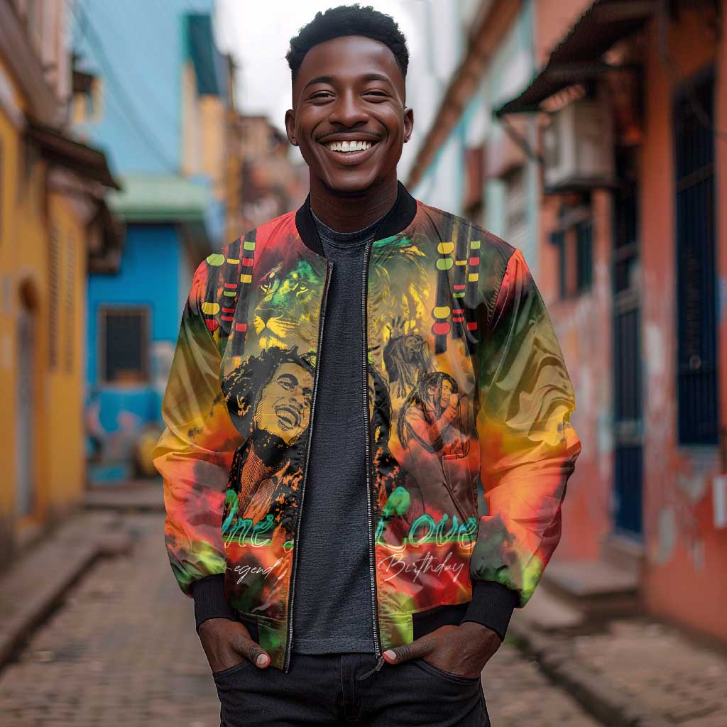 Afro-Jamaican Reggae Legend's Birthday Bomber Jacket One Love Jamaica