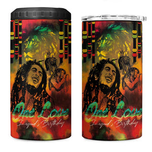 Afro-Jamaican Reggae Legend's Birthday 4 in 1 Can Cooler Tumbler One Love Jamaica