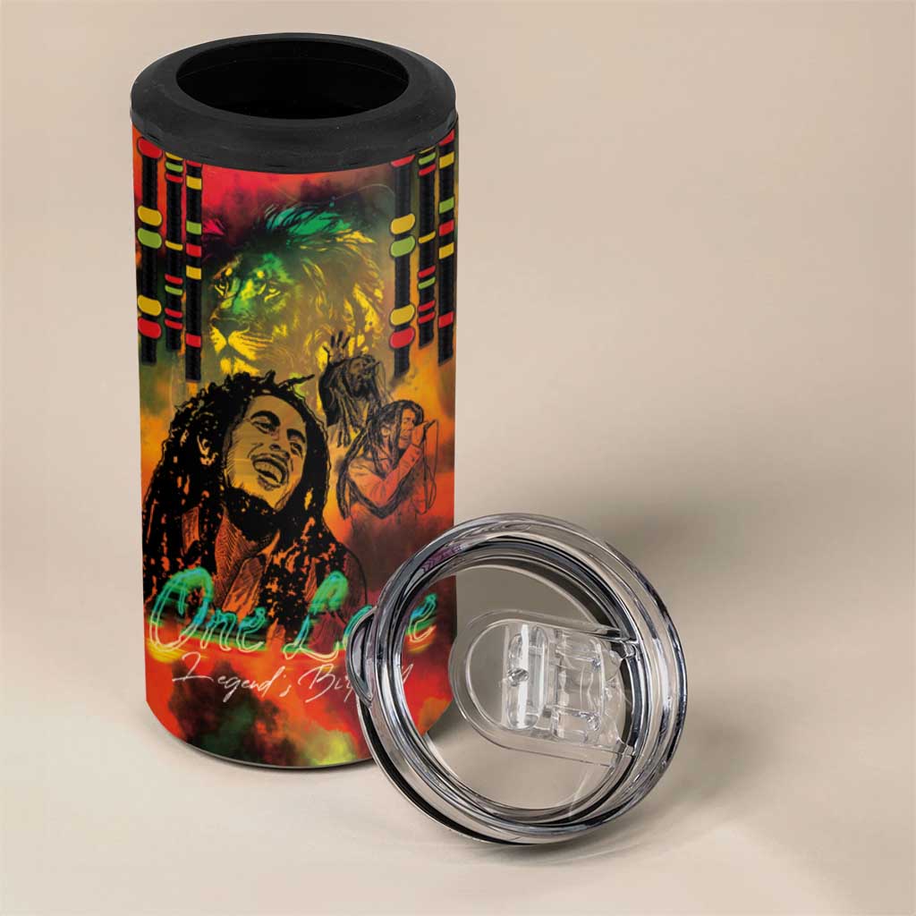 Afro-Jamaican Reggae Legend's Birthday 4 in 1 Can Cooler Tumbler One Love Jamaica