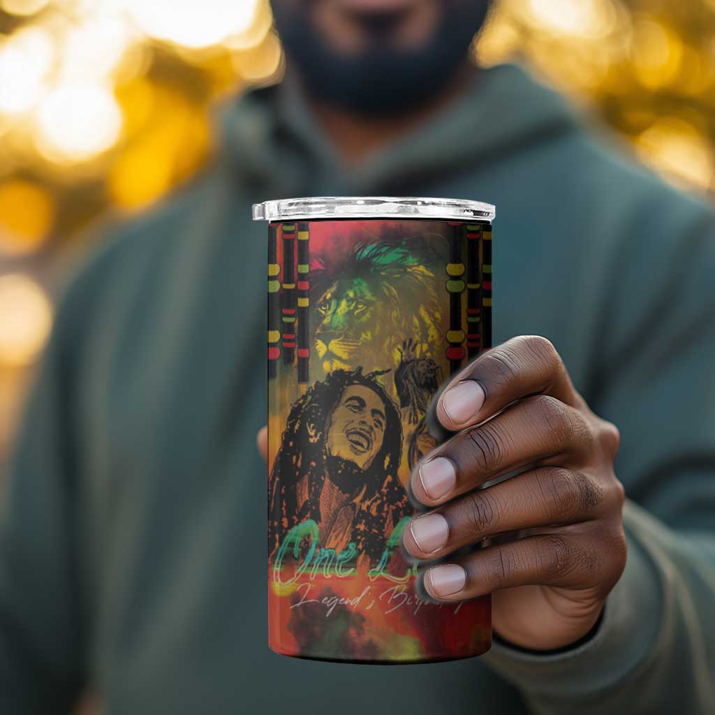 Afro-Jamaican Reggae Legend's Birthday 4 in 1 Can Cooler Tumbler One Love Jamaica