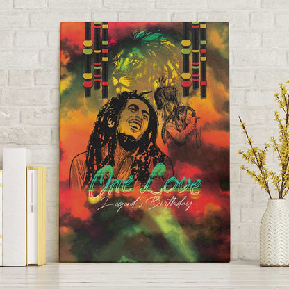 Afro-Jamaican Reggae Legend's Birthday Canvas Wall Art One Love Jamaica