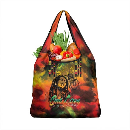 Afro-Jamaican Reggae Legend's Birthday Grocery Bag One Love Jamaica