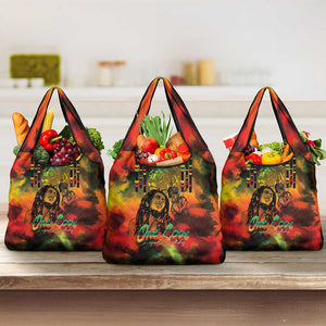 Afro-Jamaican Reggae Legend's Birthday Grocery Bag One Love Jamaica