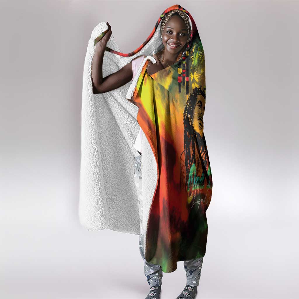 Afro-Jamaican Reggae Legend's Birthday Hooded Blanket One Love Jamaica
