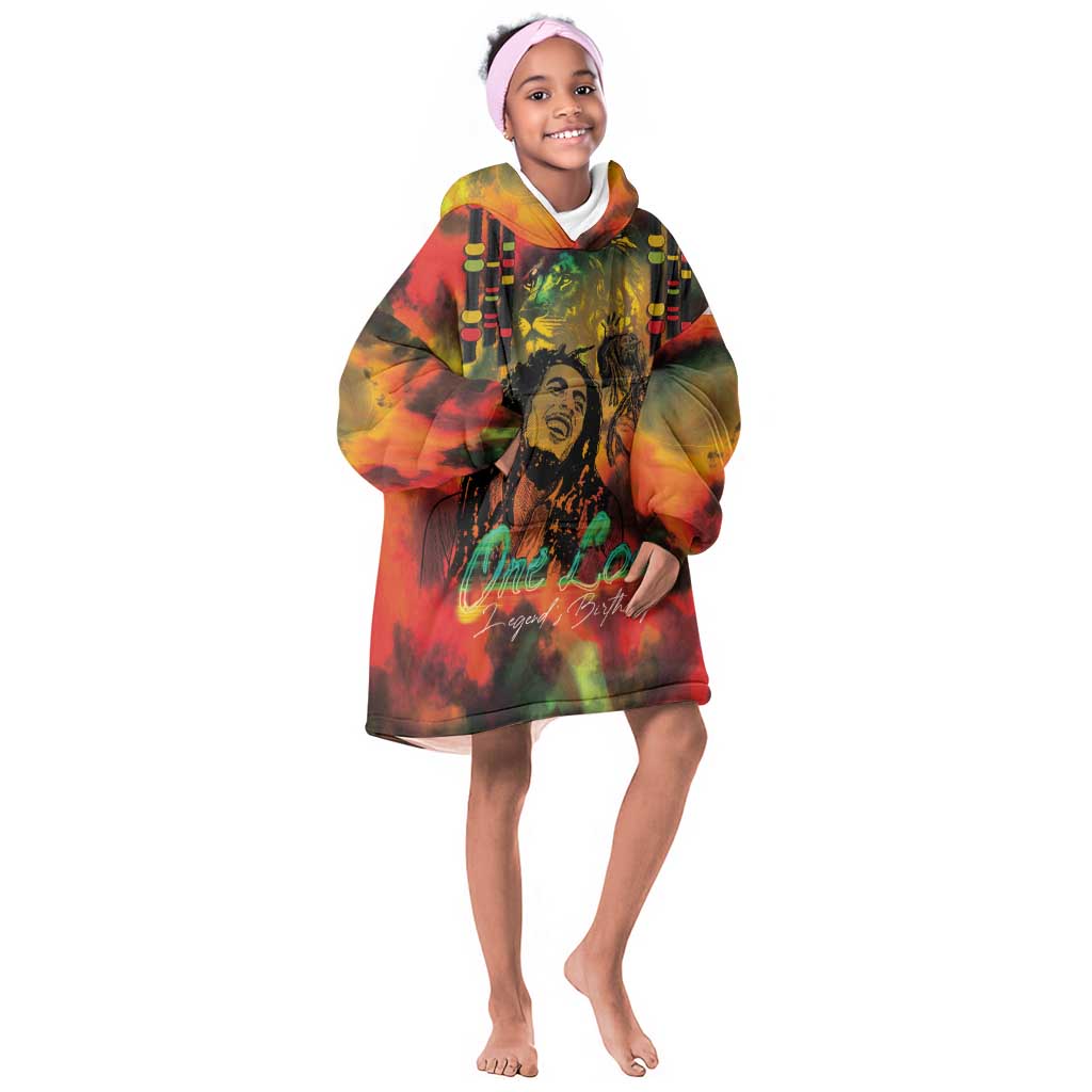 Afro-Jamaican Reggae Legend's Birthday Kid Wearable Blanket Hoodie One Love Jamaica