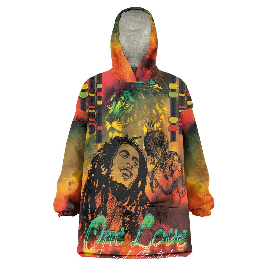 Afro-Jamaican Reggae Legend's Birthday Kid Wearable Blanket Hoodie One Love Jamaica