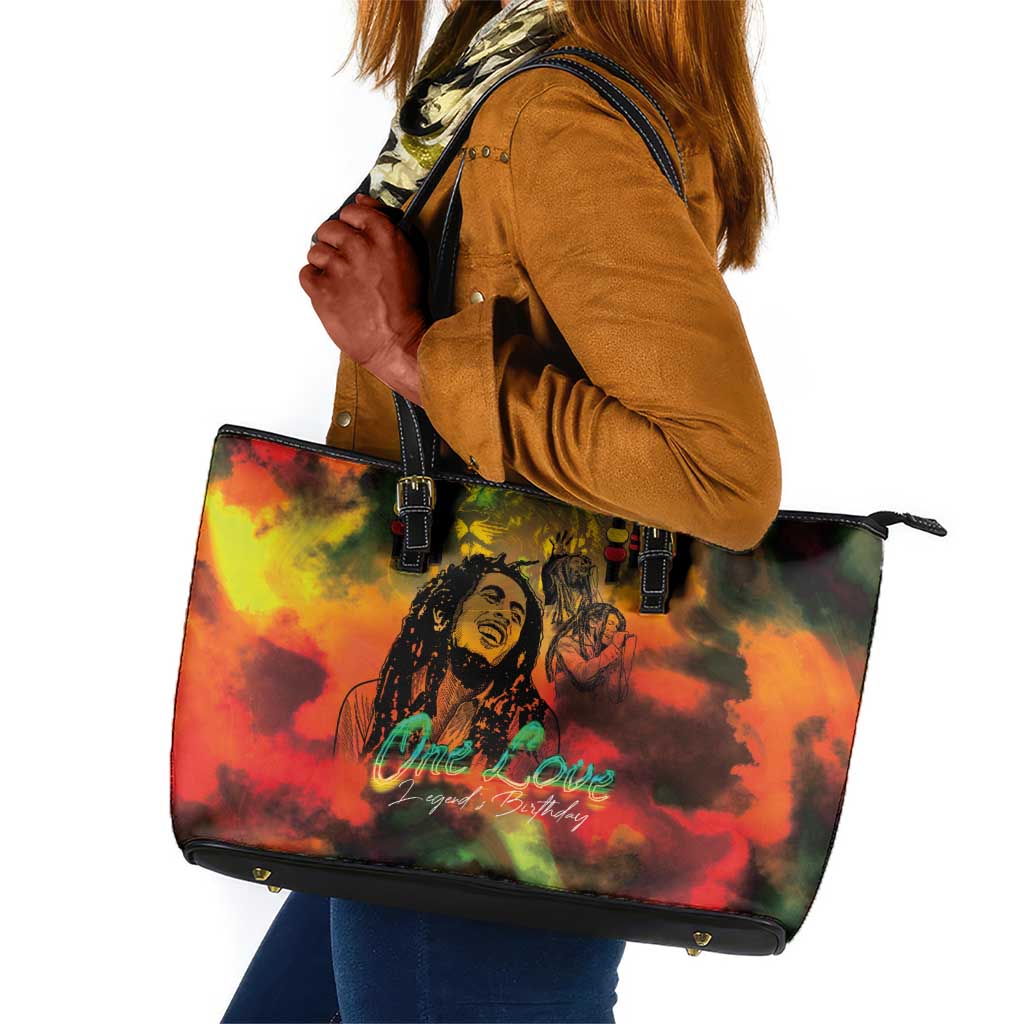 Afro-Jamaican Reggae Legend's Birthday Leather Tote Bag One Love Jamaica