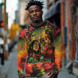 Afro-Jamaican Reggae Legend's Birthday Long Sleeve Shirt One Love Jamaica