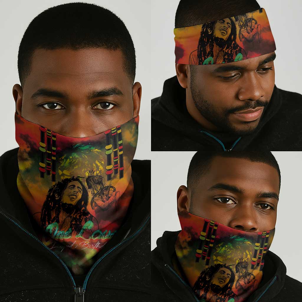Afro-Jamaican Reggae Legend's Birthday Neck Gaiter One Love Jamaica LT03