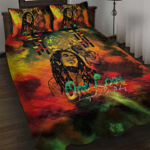Afro-Jamaican Reggae Legend's Birthday Quilt Bed Set One Love Jamaica