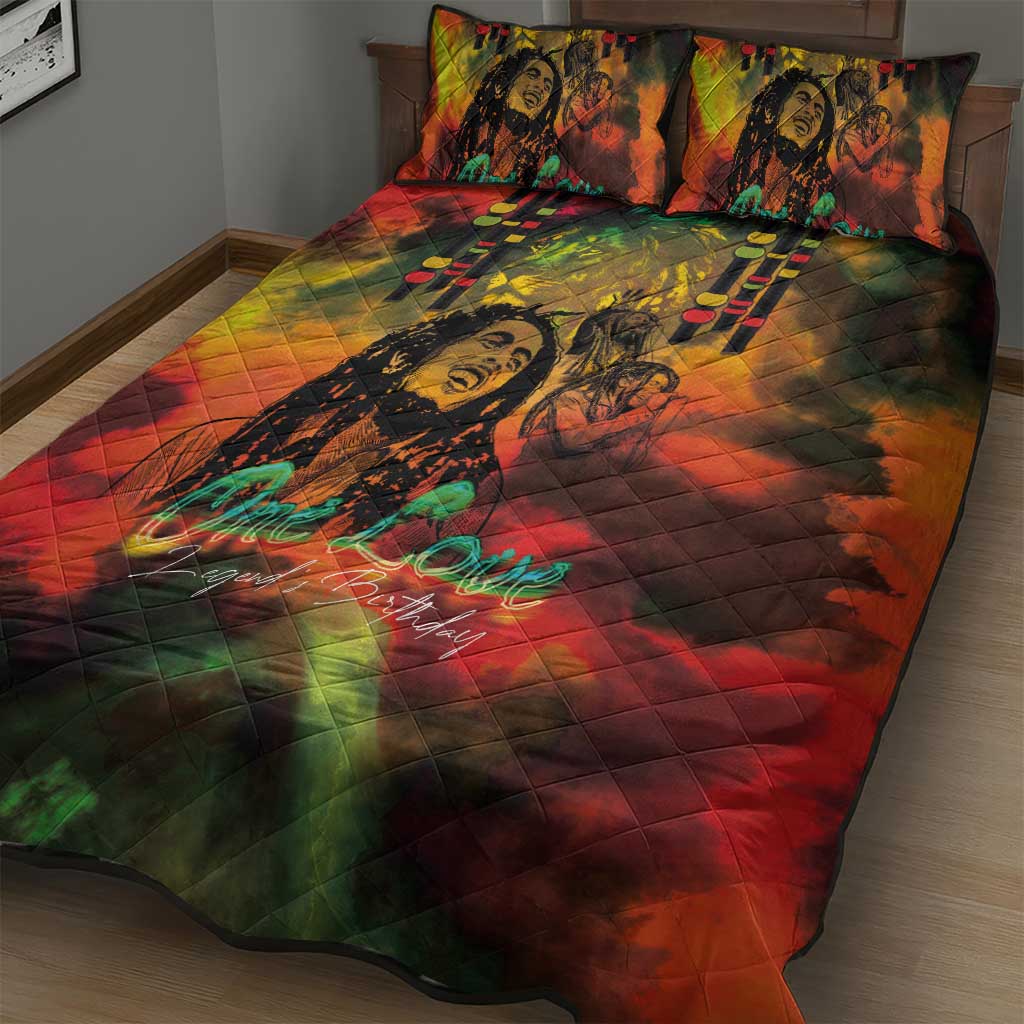 Afro-Jamaican Reggae Legend's Birthday Quilt Bed Set One Love Jamaica