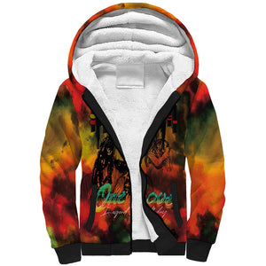 Afro-Jamaican Reggae Legend's Birthday Sherpa Hoodie One Love Jamaica