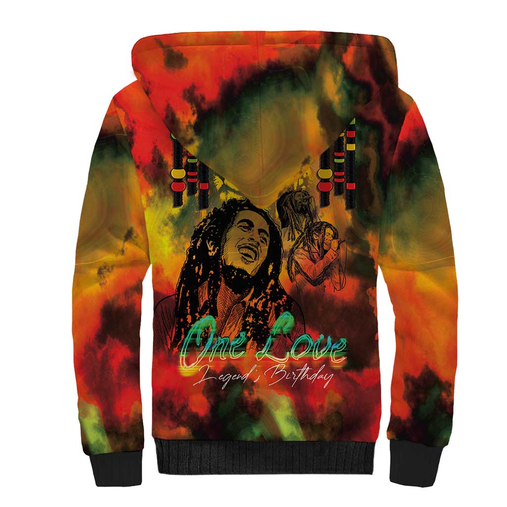 Afro-Jamaican Reggae Legend's Birthday Sherpa Hoodie One Love Jamaica