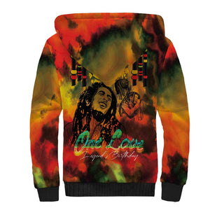 Afro-Jamaican Reggae Legend's Birthday Sherpa Hoodie One Love Jamaica
