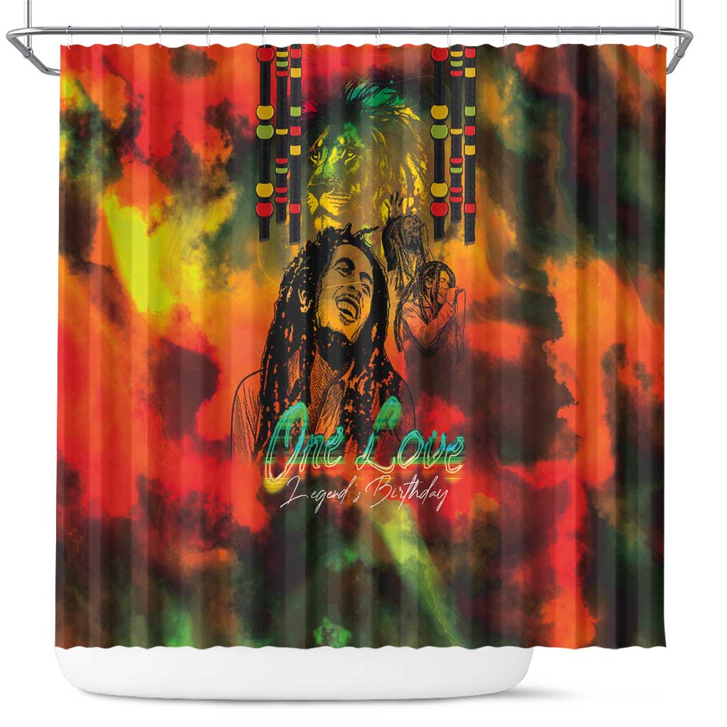 Afro-Jamaican Reggae Legend's Birthday Shower Curtain One Love Jamaica