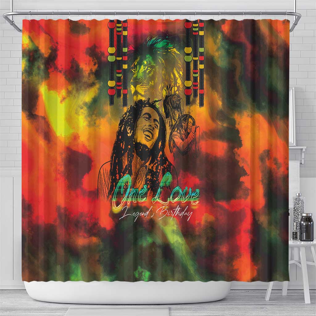 Afro-Jamaican Reggae Legend's Birthday Shower Curtain One Love Jamaica
