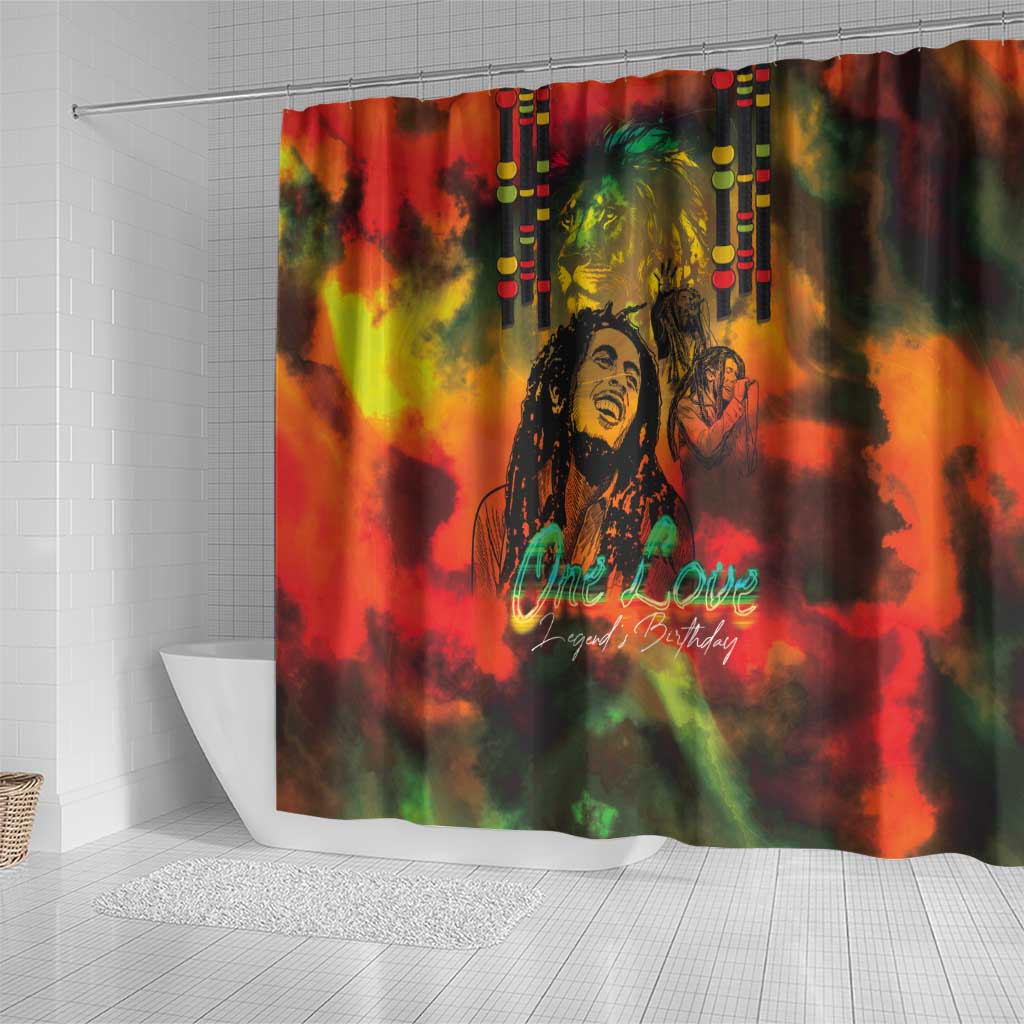 Afro-Jamaican Reggae Legend's Birthday Shower Curtain One Love Jamaica
