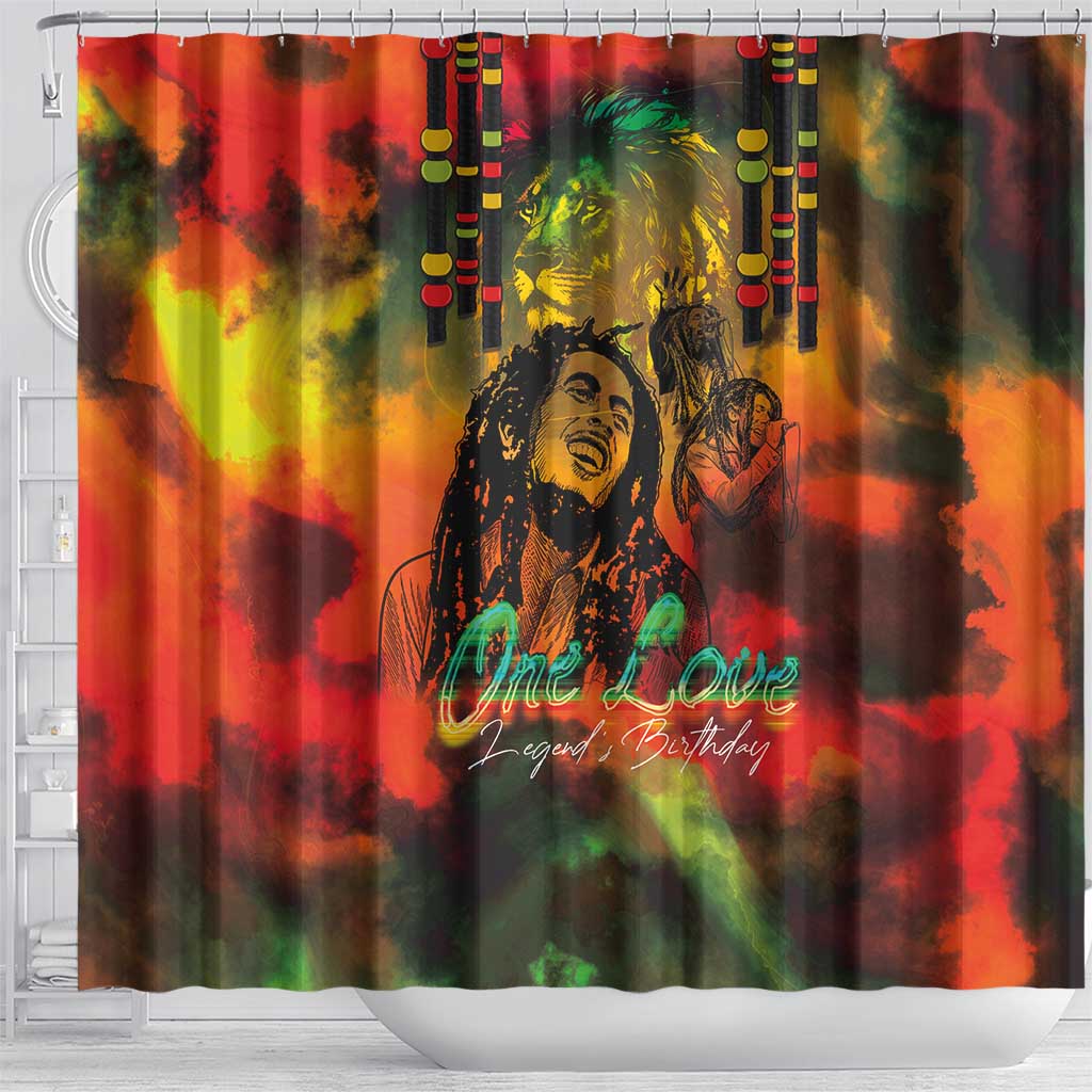 Afro-Jamaican Reggae Legend's Birthday Shower Curtain One Love Jamaica