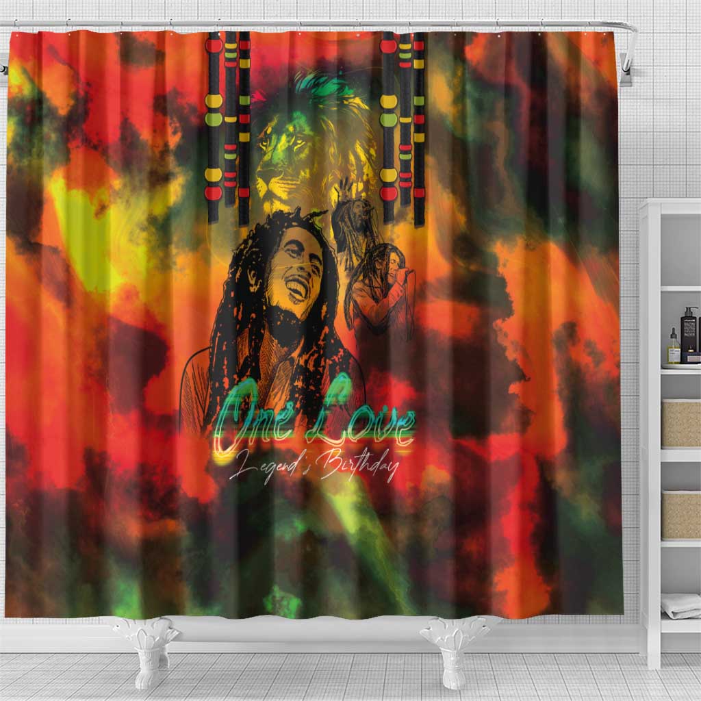 Afro-Jamaican Reggae Legend's Birthday Shower Curtain One Love Jamaica