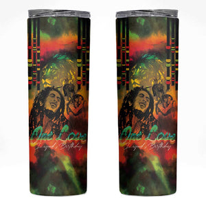 Afro-Jamaican Reggae Legend's Birthday Skinny Tumbler One Love Jamaica
