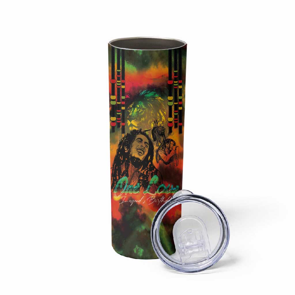 Afro-Jamaican Reggae Legend's Birthday Skinny Tumbler One Love Jamaica