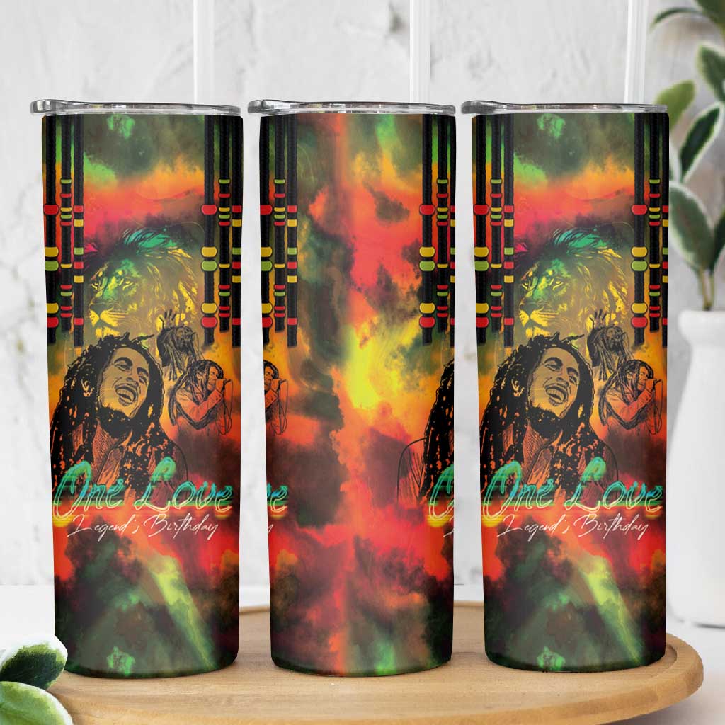 Afro-Jamaican Reggae Legend's Birthday Skinny Tumbler One Love Jamaica
