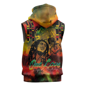 Afro-Jamaican Reggae Legend's Birthday Sleeveless Hoodie One Love Jamaica - African Pride