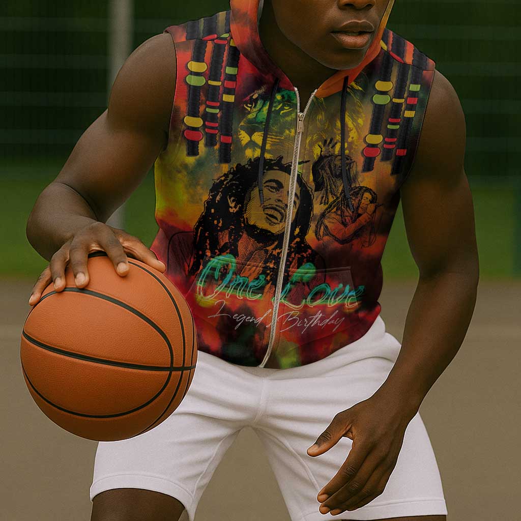 Afro-Jamaican Reggae Legend's Birthday Sleeveless Zip Hoodie One Love Jamaica - African Pride