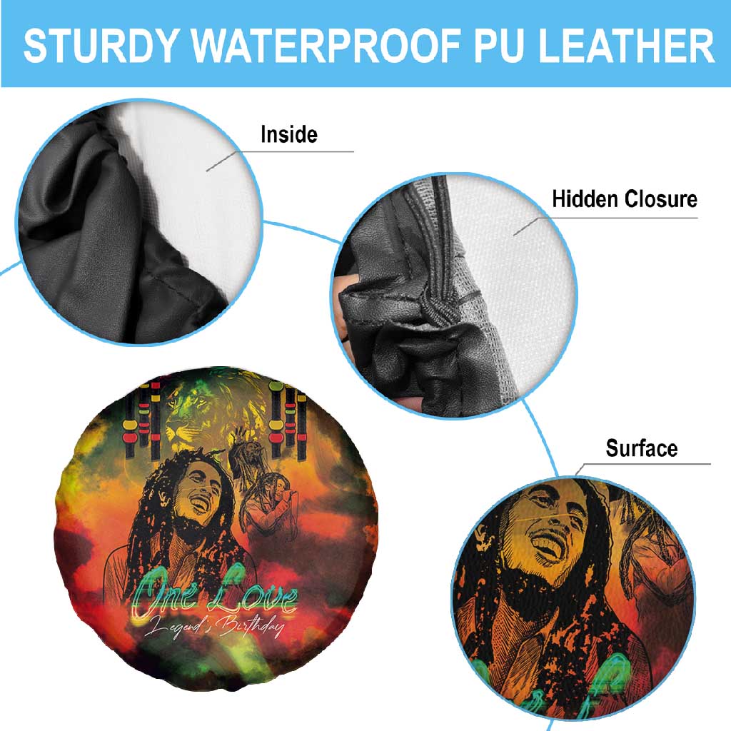 Afro-Jamaican Reggae Legend's Birthday Spare Tire Cover One Love Jamaica