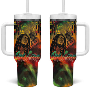 Afro-Jamaican Reggae Legend's Birthday Tumbler With Handle One Love Jamaica