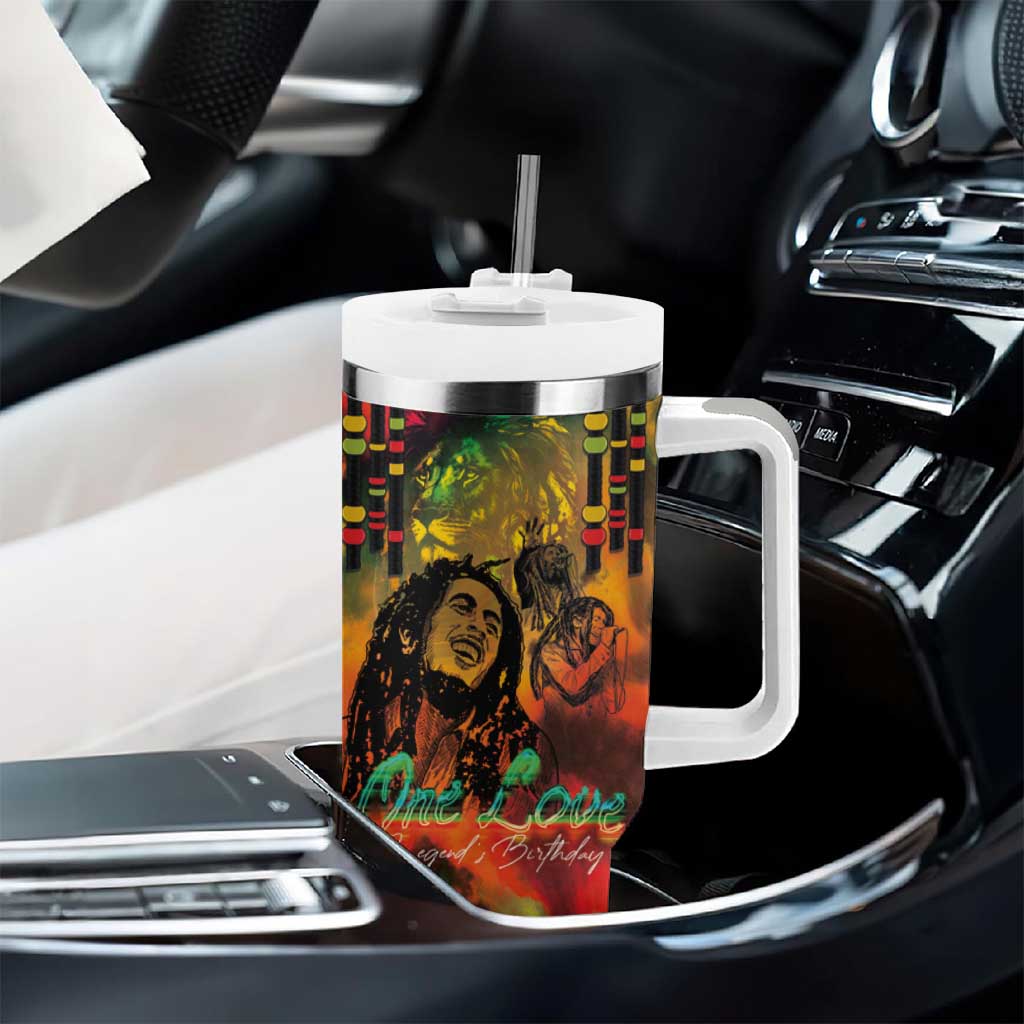 Afro-Jamaican Reggae Legend's Birthday Tumbler With Handle One Love Jamaica